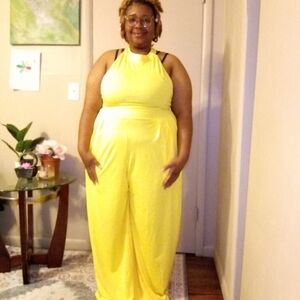 Yellow halter jumpsuit